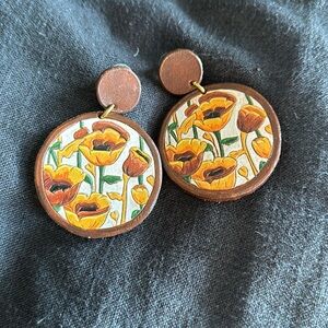 Handmade leather earrings
